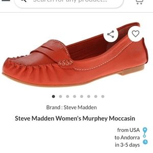 Steve Madden Murphey Leather moccasins size US 6.5 In Orange